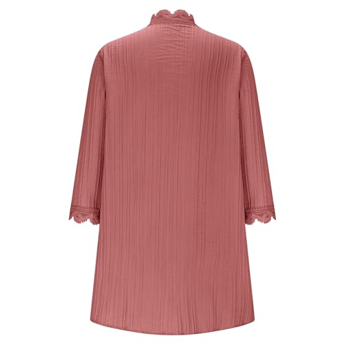 Women Elegant Cardigan Bohemian Lace Side Kimono 3/4 Sleeve Beach Cover Up Open Front Blouse for Swimwear4