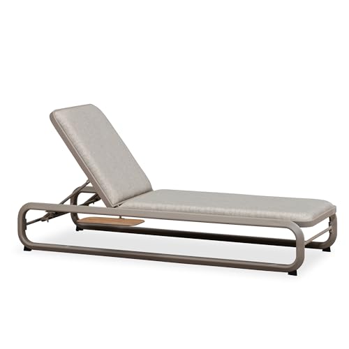 Image of PURPLE LEAF 1 Piece Patio Chaise Lounge Heavy-Duty w /Side-Table Champagne