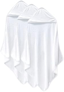 Cosy Family 3 Pack Bamboo Baby Hooded Towels, Ultra Soft Unisex Bath Towels for Babies,Toddler,Infant - Newborn Essential - Ultra Absorbent Toddler Towels for Baby Boy Girl - White