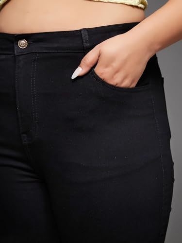 Image of Miss Chase A+ Women's High Rise Regular-Length Stretchable Denim Wide-Leg Shaping Jeans