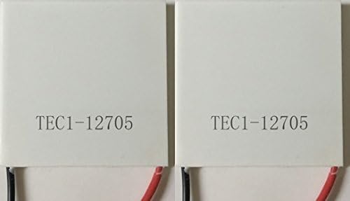 2pcs TEC1-12705 Thermoelectric Peltier Cooler 12V 50W 77Wmax Universal Chassis Mount Heat Sink