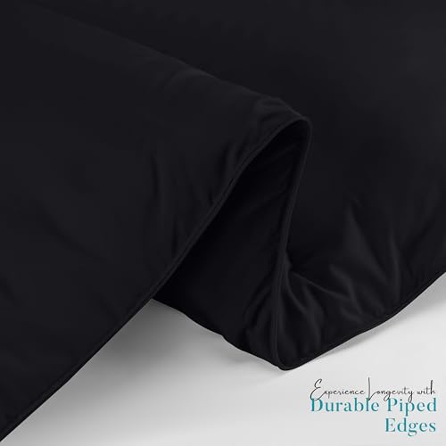 Utopia Bedding Comforter Duvet Insert, Quilted Comforter with Corner Tabs, Box Stitched Down Alternative Comforters Twin Size (Black)