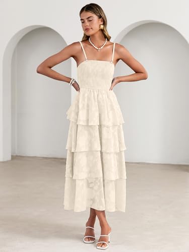 Image of Simplee Womens Summer Strapless Maxi Dress 2026 Boho Floral Off Shoulder Wedding Guest Dresses Tiered Beach Long Sundress