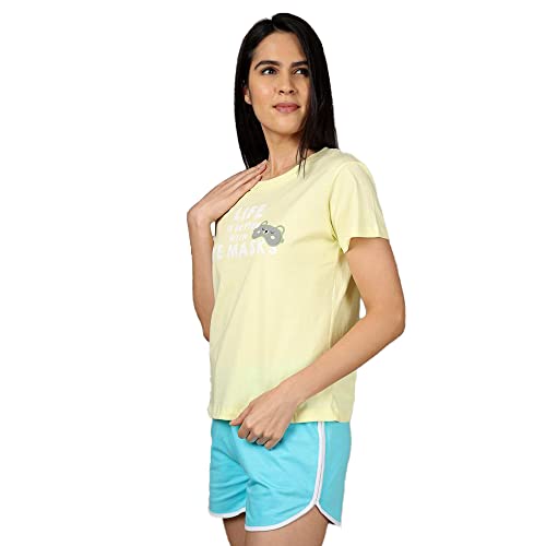 Image of INSENSE by Shoppers Stop Cotton Printed Regular Neck Womens White T-Shirt