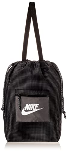 NIKE Mochilas unissex Heritage, Preto/Preto/Branco, One Size, Esporte