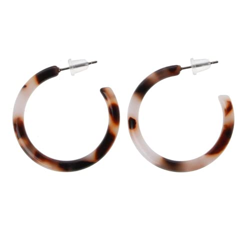 XIGAWAY Brincos de argola de acrílico moteados para mulher, resina colorida, joalharia de moda, Plástico