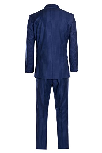 Men's Premium Modern Fit Pinstripe Suit - Many Colors (Blue Pinstripe, 42 Long)…2