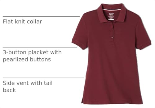 Image of French Toast Women's Juniors' Short Sleeve Stretch Pique Polo Shirt