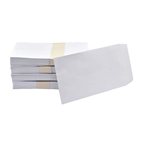 Image of Cubic 10.5 inch x 4.5 inch White Cheque Envelopes - Pack of 200, Secure & Durable Envelopes for Bank Cheques, Documents & Business Use