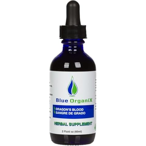 Blue Organix Receding Gums Support Dragon's Blood 2 Oz Liquid Sangre de Grado, 100% Raw Croton Lechleri, Sangre de Drago, 1 Bottle Cover