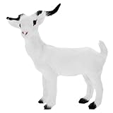 Happyyami Mini Goat Figurine for Garden Decoration Realistic Goat Model Cute Animal Ornament for Home Office Decor for Micro Landscape Desktop Use
