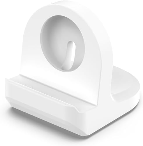 DDUAN Upgrade Phone and Watch Charger Stand: Portable Wireless Charging Station Compatible with Phone 17/16/15/14/13/12 and Watch 11/10/9/8/7/6 White