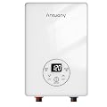 4500W Tankless Water Heater Electric,110V Electric Water Heater With Digital Display,Frequency Conversion Instant Hot Water Heater,On Demand Hot Water Heater Electric (White)