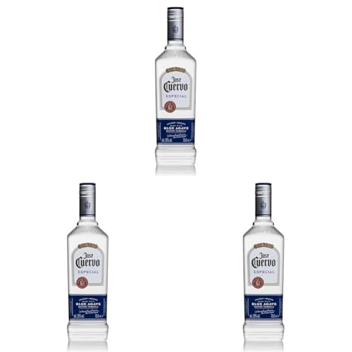Jose Cuervo – Tequila Silver Especial 700ml, 38º – El verdadero Tequila Silver, es el epítome de suavidad – Elaborado especialmente para cócteles (Paquete de 3)