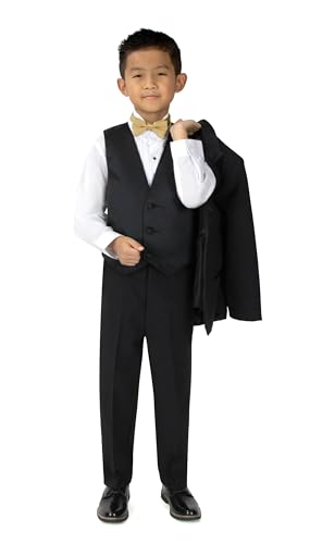 Spring Notion Boys' Pre-Tied Banded Satin Bow Tie Small Antique Gold3