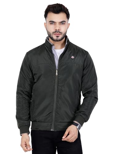 Image of Dollar Full Sleeves Bomber Jacket for Men | TPU Men's Standing Collar Lightweight Winter Jacket, Regular Fit