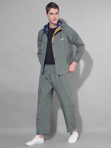 Image of Dollar Rainguard Men's PVC Full Sleeve Solid Reversible Sporty Raincoat Set With Adjustable Hood and Pocket
