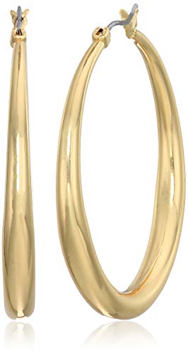 Anne Klein Classics Silvertone Large Oval Hoop Earrings