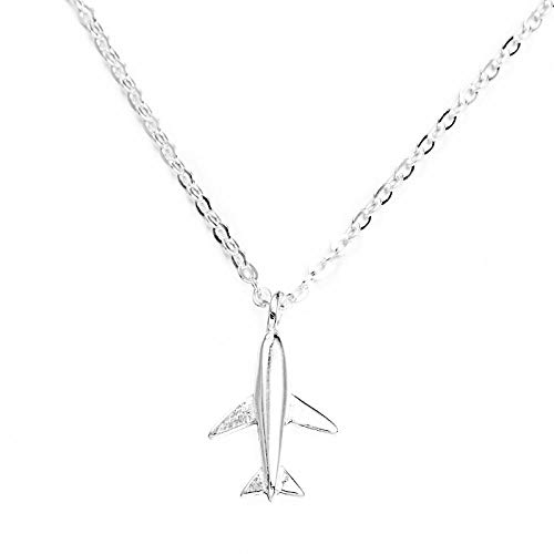 Collier en argent sterling S925 avion | Bijou de clavicule élégant