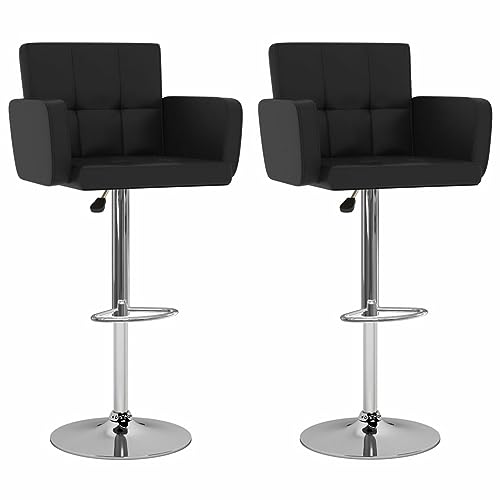 Xichuzi Taburetes de Barra de Cocina 2 Unidades Cuero sintético Negro, Taburetes Altos De Cocina, Banquetas Cocina, Sillas Altas De Cocina, Bar Stool, Mueble Bar Taburete 323654