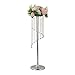 Produktbild LANLONG 90cm hoch Hochzeit Tischdekoration Kerzenhalter Kerzenhalter Straße Blei Blumenständer Hochzeit nach Hause Weihnachtsdekoration für Wohnzimmer, Acryl Metall (Silber, 90cm)