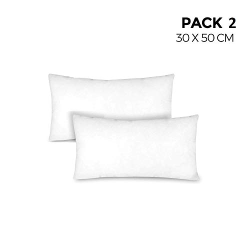NH NOVOTEXTIL HOGAR Relleno de cojín Fibra Hueca siliconada de Gran Densidad TNT antiacaros. (2 Rellenos, 30X50)