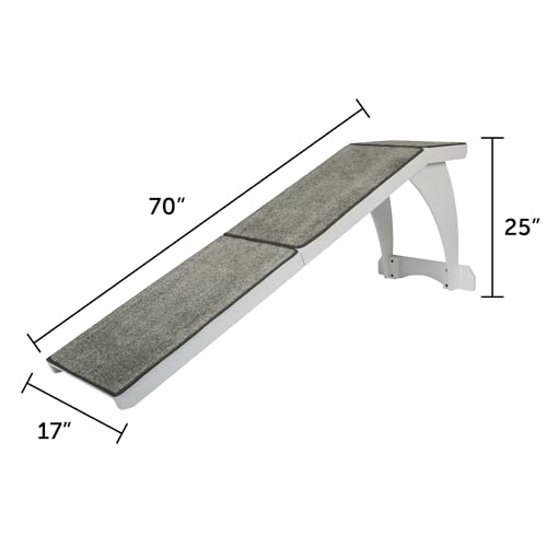 PetSafe CozyUp Bed Ramp - Supports Pets Back & Joints - High Traction Carpet Surface - Furniture-Grade Wood - Cherry or White Finish - Heavy Duty Bed Access Ramp - White - Image 4