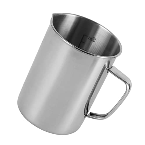 La Mejor Recopilación de Vasos y jarras medidores los 10 mejores. 46 VILLFUL Taza Medidora De Acero Inoxidable 1 Litro Con Escala Precisa Para Laboratorio Y Cocina Medidor De Líquidos Y Sólidos Resistente Al Óxido