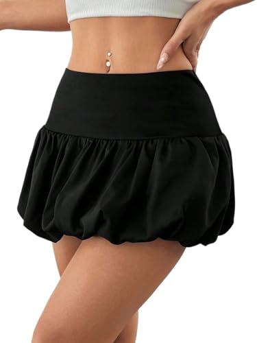 Athletic Casual Plain Zipper Ruffle Hem Solid Color High Waist Ruffle Mini Skirt for Summer