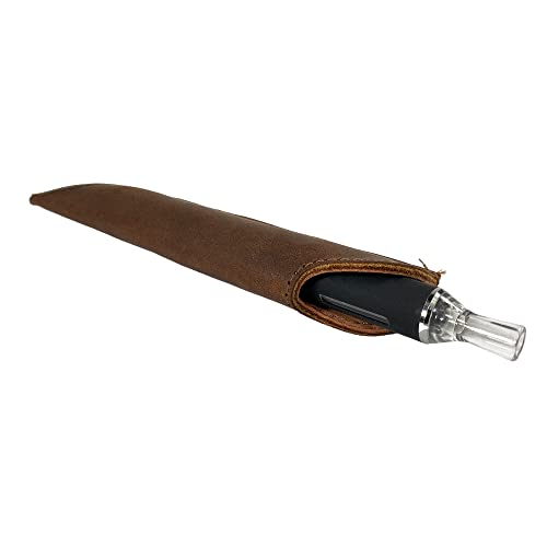 Leather Nomad, Vape Pen Sleeve Handmade From Full Grain Leather - Travel Case, Protective Cover, Vaper, Electronic Cigarette - Bourbon Brown #TOP2