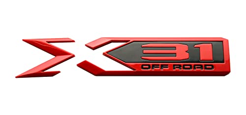 Image of X31 Off Road Emblem, 2 Pack ABS Plastic, 100% Waterproof, for 2019-2022 GMC Sierra 1500, Redline Color, Rear Bodyside Badge Nameplate Letter Replacement