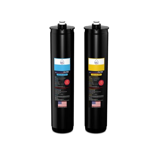AFC™ Brand Model # AFC-KN-BY-2PK Water Filters, Compatible with Kinetico® K2 K5 & KRO Plus systems Filter Cartridge Set (Part # 9307A & 9309A) Blue/Yellow -Made in U.S.A. - 6 Month Pack