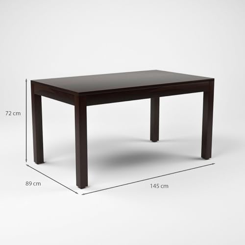 Image of Solid Sheesham Wood 6 Seater Dining Table Set with Cushioned Chairs for Dining Room | Living Room | Home & Office | Hotels Restaurant & Cafe (6 Seater, Walnut B)