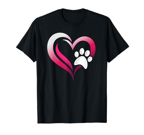 Regalos para amantes de los perros, regalos para mujeres, amantes de los perros, impresión de huellas Camiseta