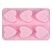 SJ Heart Molds Silicone, 6 Cavities Heart Silicone Mold