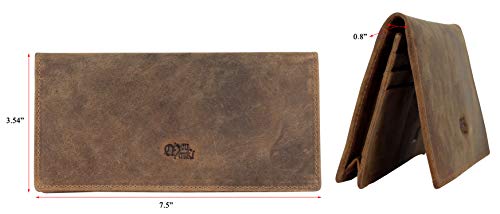 Mou Meraki RFID Blocking Mens Genuine leather Bifold Long Wallet