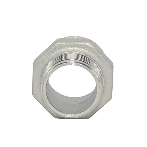 Megairon 1-1/4" x 1" Male Threaded Reducing Nipple Fitting/Adapter,Stainless Steel SS304 NPT Pipe Hex Reducer
