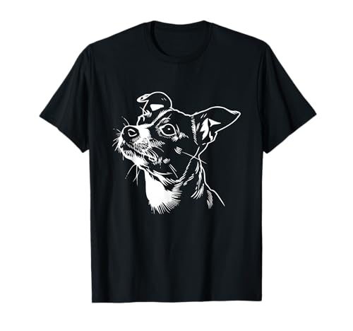 Cute Rat Terrier Face Dog Graphic Design T-Shirt