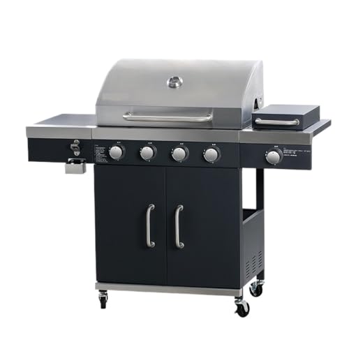 Parrilla de barbacoa de gas americano de acero inoxidable de carbón, parrilla de patio trasero para más de 5 personas
