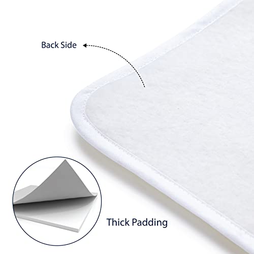 Image of Encasa Homes Ironing Mat /Pad (Small 28 inchx20 inch) with 3mm Padding & Silicone Iron Rest for Steam Pressing on Tabletop or Bed - Heat Resistant, Portable, Quilting & Travel Blanket - Big Leaves Blue