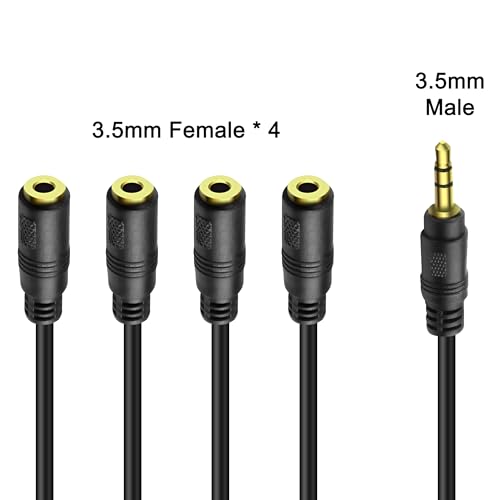 MEIRIYFA cable divisor 3.5mm 1 a 4 vías 30CM miniatura 4