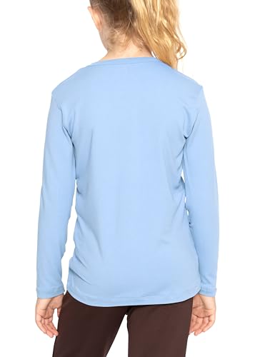 Image of Shirts for Girls Long Sleeve Crew Neck Top, Hoodie or 3 /4 Sleeve Soft Stretch Kids Lightweight Size 2-16