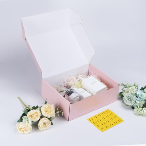 Image of RLAVBL 12x9x4 Shipping Boxes Set of 20, Pink Corrugated Cardboard Box for Packing, Mailing, Business, Gift