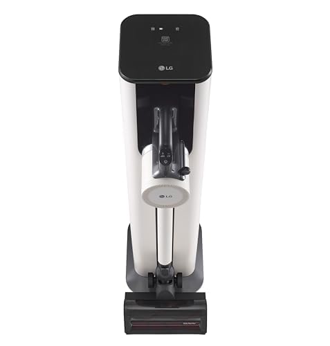 LG CordZero con All-in-One Tower A9T PRIME1C, Aspirapolvere senza Fili con Svuotamento Automatico, 260W, Autonomia 60 min, 2 Spazzole + 2 Accessori, Wi-Fi, Kompressor, Calming Beige