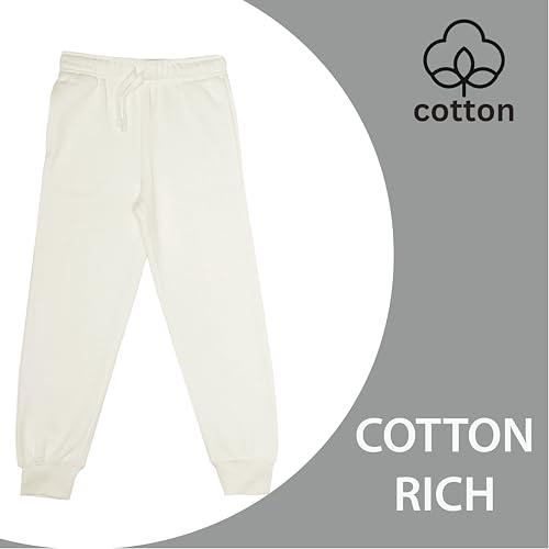 Image of EVERYDAY KIDS Girls' Cotton Fleece Sweatpants; Girls' Activewear Jogger Pants - Soft and Breathable Cotton /Poly Blend