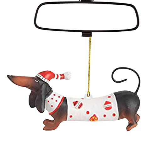 Halatua Weihnachtsbaum-Anhänger – Dackel-Weihnachts-Anhänger, Handwerk, Acryl, lustiger Hund, Auto-Anhänger, hängende Bastelbedarf, DIY-Weihnachtsymbole, Heimdekoration