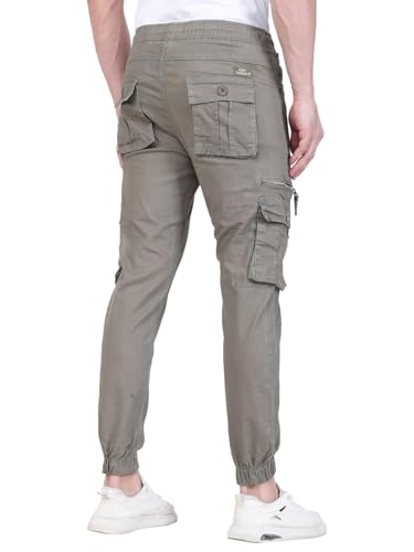 Image of Men's Cargo Pants with Pockets, Cotton Joggers, 6 Pocket Casual Trousers, Track Pants for Office and Parties, Comfortable