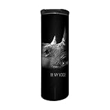 The Mountain Men's Rhino Be My Voice Protect Barista Travel Coffee Mug, black, 17 oz