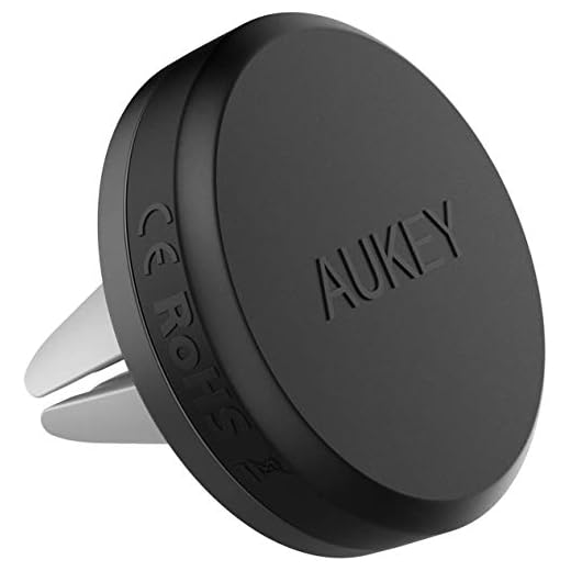 AUKEY Car Phone Mount Air Vent Magnetic Cell Phone Holder Compatible with iPhone X/8/8 Plus/7/7 Plus/6s Plus, Samsung Galaxy, LG, Nexus and More, Grey