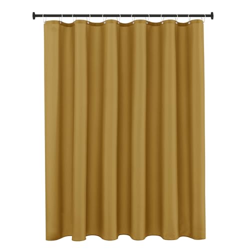 Biscaynebay Hotel Quality Fabric Shower Curtain Liner 72 Inch by 72 Inch Gold Water Resistant Bathroom Curtains Rust Resistant Grommets & Weighted Bottom Hem Machine Washable